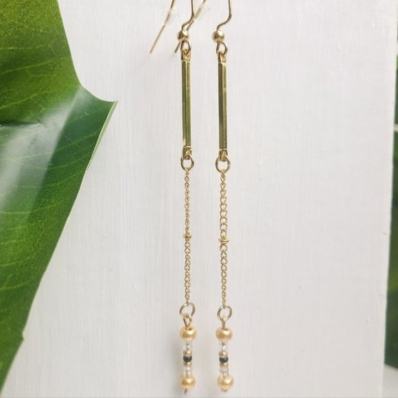 Minimalist Dangle Bohemian Beaded Delicate Earrings - Picture 5 of 8